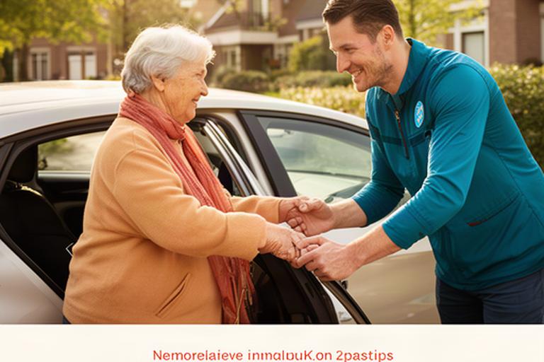 Chauffeur helpt een oudere passagier instappen bij een comfortabele auto aan de Heereweg in Lisse